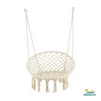 Fauteuil suspendu macramé beige de chez Hamacio
