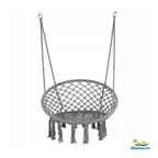 Fauteuil suspendu macramé gris de chez Hamacio 