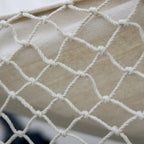 Hamac beige modèle Macramé de Hamacio, zoom sur les détails et le tissu