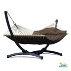 Hamac sur pied marron XL, pieds couleur graphite. 