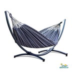 Hamac sur pied duo noir, modèle Colombiano de Hamacio avec un support gris graphite.